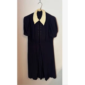 1940s WWII Navy Nurse Uniform Dress & Cap Sz 18 | Cadet Nurse Corps - Picture 1 of 9