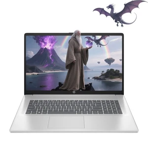 HP 17.3"HD Touch Laptop computer 4.5GHz AMD-R5-7530U Notebook 64GB RAM 2TB SSD - Picture 1 of 7