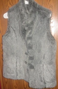 UNBRANDED HEAVY WOOL FAUX FUR REVERSIBLE HEAVY SWEATER VEST ADULT MEDIUM GREY - Picture 1 of 3