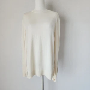 Lululemon Still At Ease Cashmere Blend Sweater Angel Wings Back Yoga Ivory Sz.6 - Picture 1 of 17