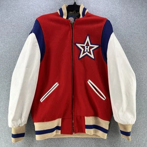 Vintage Ebbets Field Flannels Mens Small S Varsity Jacket Leather/Wool Hollywood - Picture 1 of 22