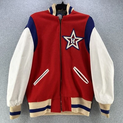 Vintage Ebbets Field Flannels Mens Small S Varsity Jacket Leather/Wool Hollywood - Image 1 of 4
