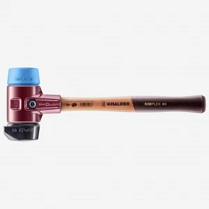 Halder Simplex Mallet with Soft Blue Rubber/STAND-UP Black Rubber Inserts and Ca - Picture 1 of 1