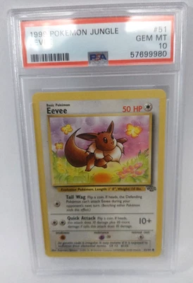 1999 Pokemon Jungle Eevee #51 PSA 10 Gem Mint - Image 1 of 3