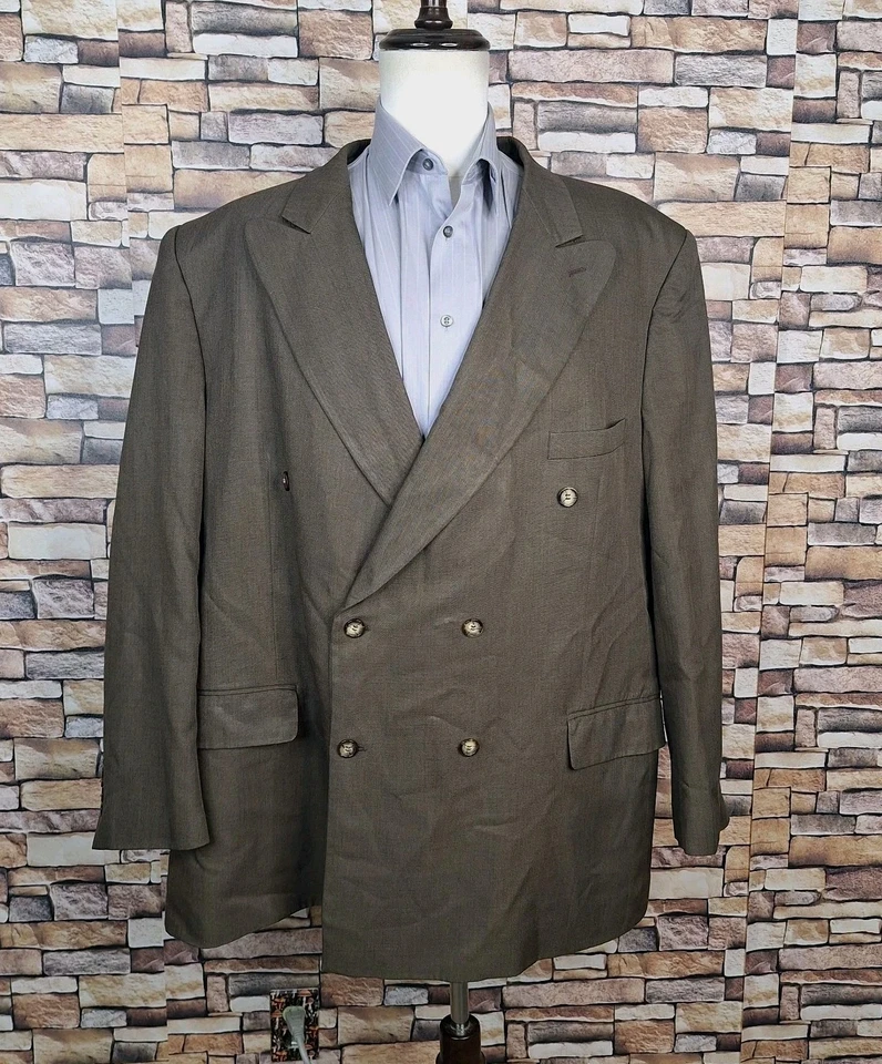 Chaqueta Blazer Mazzoni Para Hombre 54L Marrón VL Doble Pecho Pico Foto 1 de 4