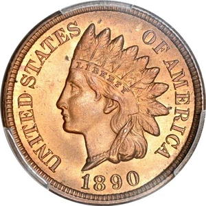 1890 1C Indian Cent PCGS MS65RB (PHOTO SEAL) - Picture 1 of 3