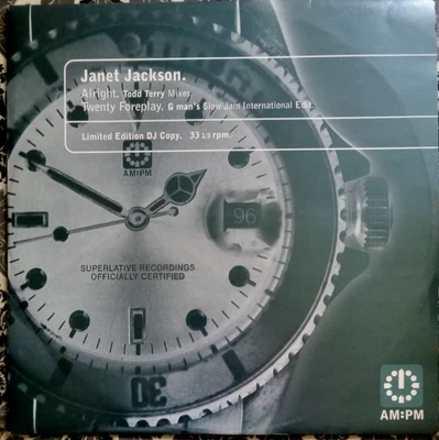 JANET JACKSON Alright TODD TERRY & CJ CLUB REMIXES 1996 Limited Edition UK 12" - Image 1 of 4