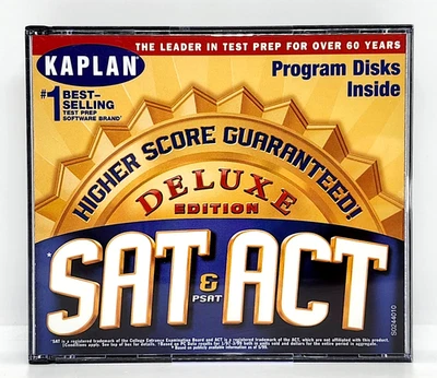 HIGHER SCORE GUARANTEED ! SAT, ACT & PSAT DELUXE EDITION 4CD-ROM (1999) KAPLAN - Image 1 of 4