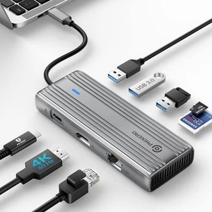 8-in-1 Type C Adapter with 1Gbps Ethernet, 4K@60Hz USB C Docking Station, USB... - Picture 1 of 6