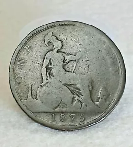 1875 Queen Victoria. One (1) Penny. GREAT BRITAIN UK Coin - USA SELLER! - Picture 1 of 5