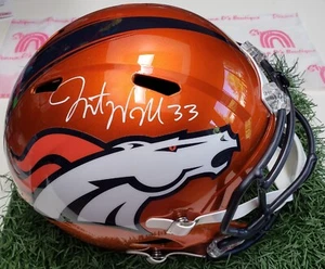 CASCO DE REPRESENTANTE DE TAMAÑO COMPLETO FIRMADO POR DENVER BRONCOS JAVONTE WILLIAMS BECKETT - Imagen 1 de 6
