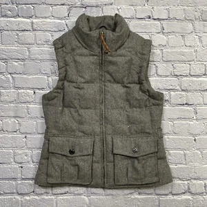 Eddie Bauer Yukon Down Vest  Women’s M Gray Wool Blend Goose Down Cowgirl *Read - Picture 1 of 9