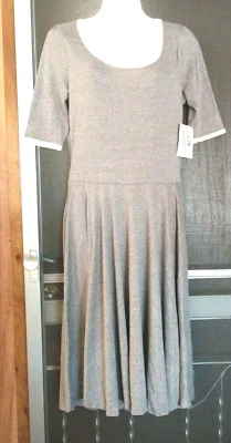 NUEVO VESTIDO PARA MUJER LULAROE NICOLE GRIS JASPEADO LISO TALLA L NUEVO CON ETIQUETAS Foto 1 de 3