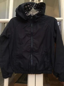 Girls Place Cute Medium 7/8 Blue Polka Dotted Hooded Lined Windbreaker Jacket - Picture 1 of 5
