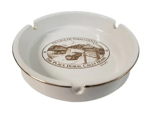 Vintage Ashtray Village of Tobaccoville 4.5" Round White w Gold Trim Collectable - Picture 1 of 9