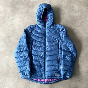 L.L Bean Puffer Jacket Womens Medium 850 Down Fill Full Zip Hiking Coat Blue - Picture 1 of 9