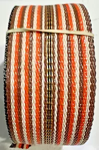 Lawn Chair Webbing Brown Orange White Gold Stripe Repair Strap Roll 68.5'L - Picture 1 of 3