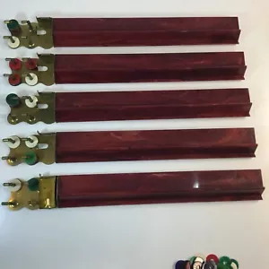 Juego de Mahjong Mah-Lowe de Colección Años 1940 baquelita Roja Borgoña en Estuche Original - Imagen 1 de 19