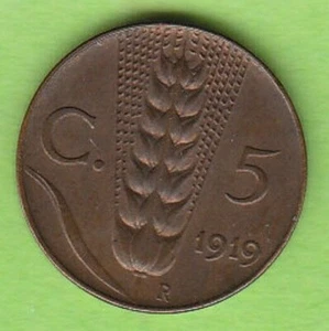 Nsw-Leipzig Italy 5 Centesimi 1919 Rare Vintage Great Condition - Picture 1 of 2