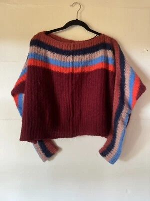 Suéter Recortado Free People Arco Iris Rayas Mezcla Alpaca Para Mujer’s S Acogedor Ecléctico Foto 1 de 4