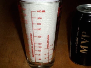 [MEASURING MARKS] CUPS & OUNCES & TABLESPOONS & TEASPOONS, PINT BEER GLASS, VINT - Picture 1 of 8