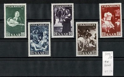 SAAR Germany 1951 Stamp Set MNH Volkshilfe - Image 1 of 2