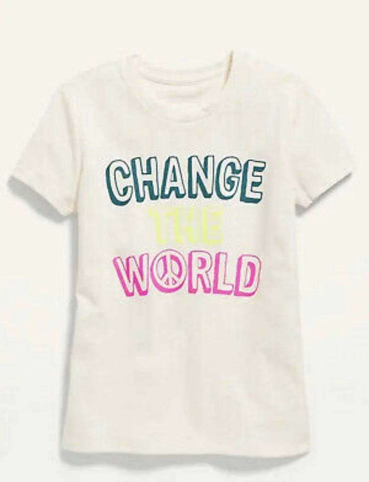 Camiseta manga corta Old Navy niños talla XL (14-16) ~ Cambia el mundo Foto 1 de 1