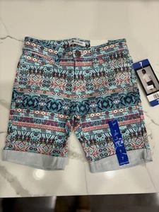 TRACTR Girls' size 7 Bermuda Cuffed Shorts Zipper Adjustable Waist Boho NWT C28 - Picture 1 of 5