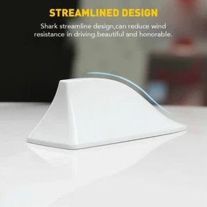 Universal White Shark Fin Antenna Cover Car Trim Signal Radio AM/ FM Aerial EOH - Picture 1 of 12