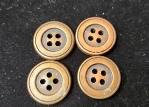 Old VTG Copper Buttons Round Patina Sew Through 4 hole - Picture 1 of 7