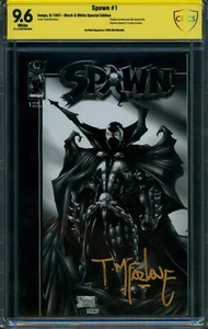 Spawn 1 ⭐ CBCS 9.6 SIGNED MCFARLANE ⭐ BLACK and WHITE EDITION VARIANT Image 1997 - Picture 1 of 2