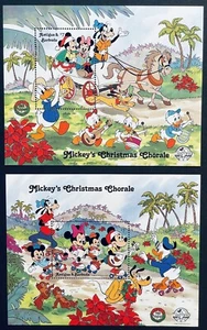 ANTIGUA DISNEY MICKEYS CHRISTMAS CHORALE STAMPS 2 S/S 1988 MNH 60TH ANV SINGING - Picture 1 of 3