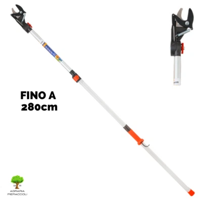 SVETTATOIO STOCKER 606 FORBICE POTATURA ASTA LUNGA TELESCOPICA 280cm TESTA 180° - Immagine 1 di 3