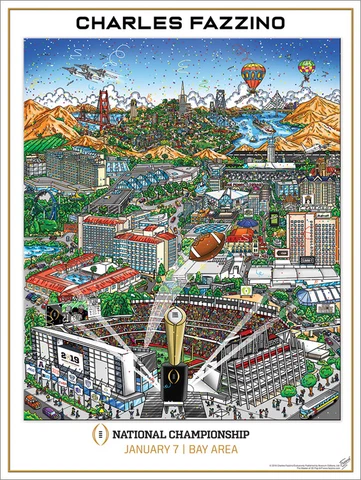 College Football Championship Game 2019 Official Pop Art EVENT POSTER by Fazzino Cover