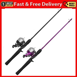 Zebco 33 Spincast Reel and 2-Piece Fishing Rod Combo, 5-Foot 6-Inch Durable F... - Picture 1 of 11