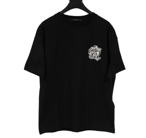 Camiseta Louis Vuitton para hombre con logotipo de humo XS algodón negro - Imagen 1 de 10