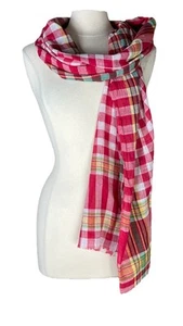 Gumcha4health 100% Cotton Handwoven Fabric Checks Saree Towel Hat Skirt Scarf - Picture 1 of 8