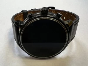 Movado Connect 2.0 Unisex 42 mm Black Digital Smartwatch Leather Strap - Photo 1 sur 3