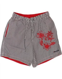 TOMMY HILFIGER Mens Graphic Swimming Shorts Small Navy Blue Pinstripe CI28 - Picture 1 of 3