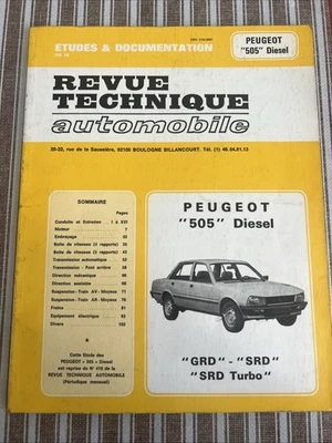 Revue Technique PEUGEOT 505 2.3 2.5 D GRD SRD SRD Turbo Peugeot 505 Diesel Rta - Photo 1/4