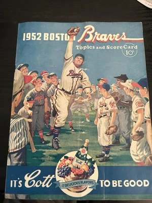 1952 Boston Braves Program - No Writing! Great Shape, Flexible With Offers - Image 1 of 4
