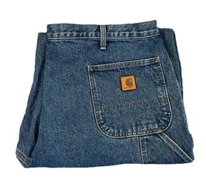 Carhartt Jeans Carpenter Mens 44x32 Blue Denim B237 DST Original Fit Grunge Y2K - Picture 1 of 10