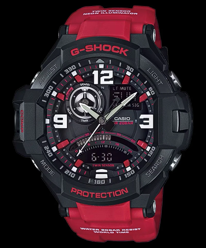 New CASIO G-SHOCK Gravity Master Black Dial Red Resin Quartz Men's GA1000-4BDR - Image 1 of 1