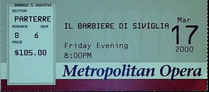Metropolitan Opera Il Barbiere Di Siviglia Ticket Stub New York Show 17.03.2000 - Bild 1 von 2