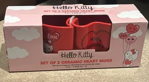 2025 Valentine's Day Hello Kitty & Friends Ceramic Heart Set Of 2 Mugs NEW - Picture 1 of 5