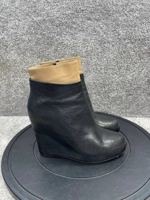 Botas Maison Martin Margiela para mujer talla 36,5 EU 6 US cuero negro cuña al tobillo Foto 1 de 4