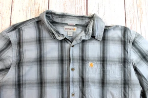 Carhartt Force Ridgefield kurzärmliges Herrenhemd mit Knopfleiste grau kariert - Bild 1 von 7