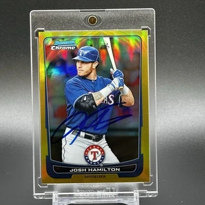 2012 Bowman Chrome Josh Hamilton #'d /50 IP Auto Refractor #121 - Rangers - Bild 1 von 3