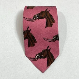 Polo Ralph Lauren Tie Red Wool Horses Equestrian Italy - Picture 1 of 15