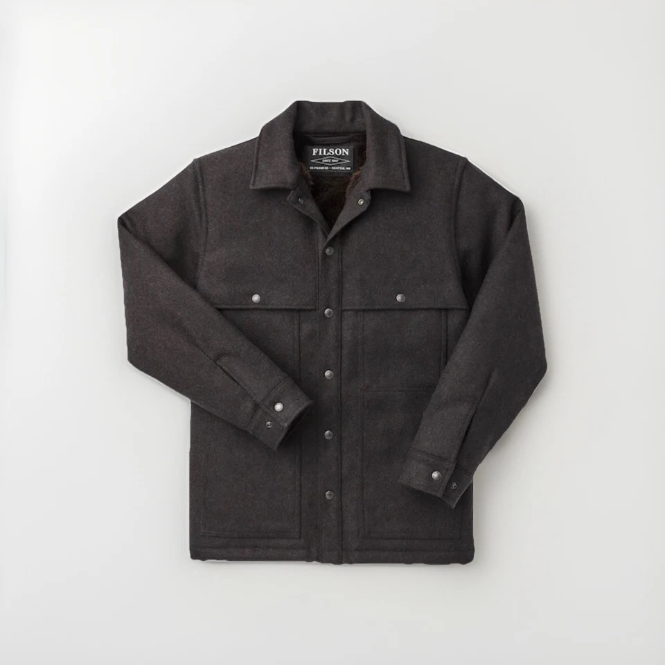 FILSON LINED WOOL CAPE COAT 20250178 Made In USA BROWN BLACK TWILL NEW RARE BAG - Image 1 of 4